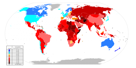Pasižiūrėkit į žemėlapį: visokios skurdžios laukinės šalys, kur baisu ir nuvažiuoti - turi aukščiausią įmanomą korupciją. O vat tos, kur jau visai neturi korupcijos - jos ir saugios, ir turtingos, ir šiaip ten viskas gerai.